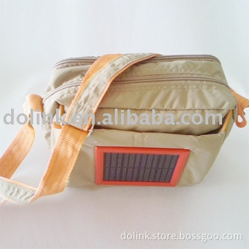solar bag with mobile phone charger